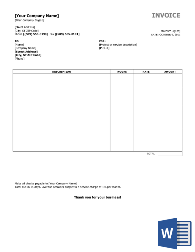 Free Invoice Templates